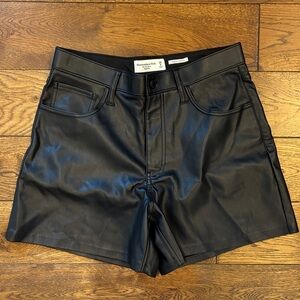NWT abercrombie & fitch vegan leather dad shorts